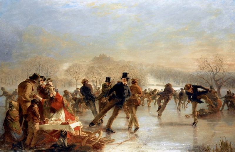 Skaters a Scene on Duddingston Loch by Charles Lees