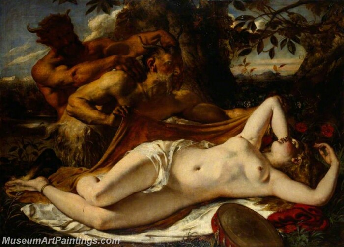 Sleeping Nymphs and Satyrs Painting