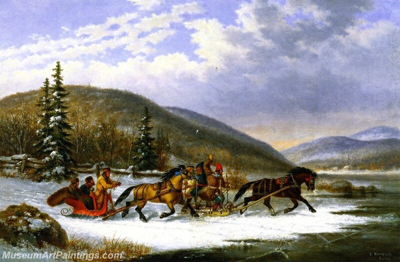 Sleigh Race across the Ice Painting