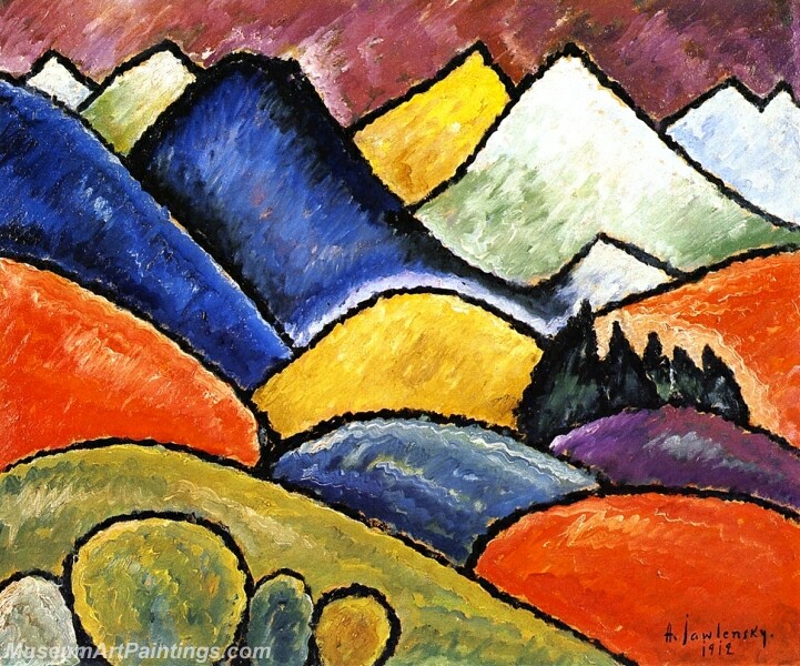 Snowy Mountains Oberstdorf Abstract Painting