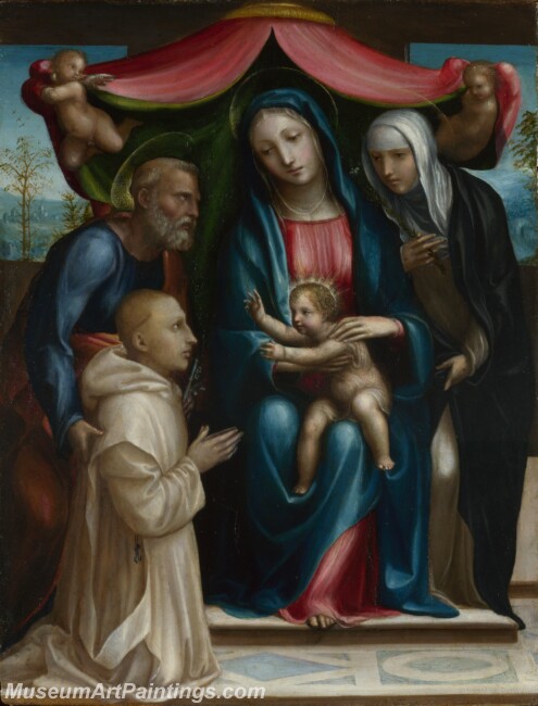 Sodoma The Madonna and Child with Saints and a Donor Painting