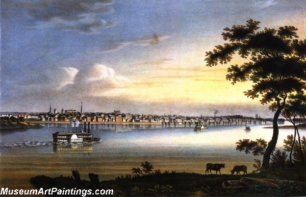 Southeast View of St Louis from the Illinois Shore Painting