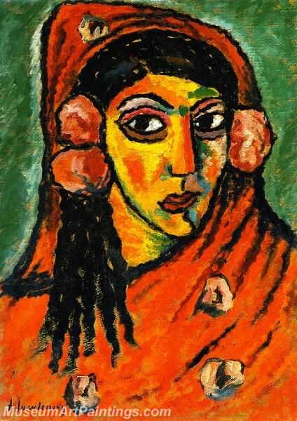 Spanish Woman with Red Veil Abstract Painting