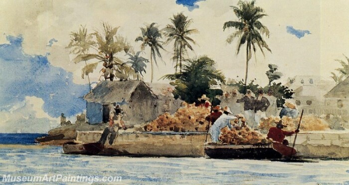 Sponge Fishing Nassau Painting