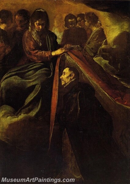 St Ildefonso Receiving the Chasuble from the Virgin Painting