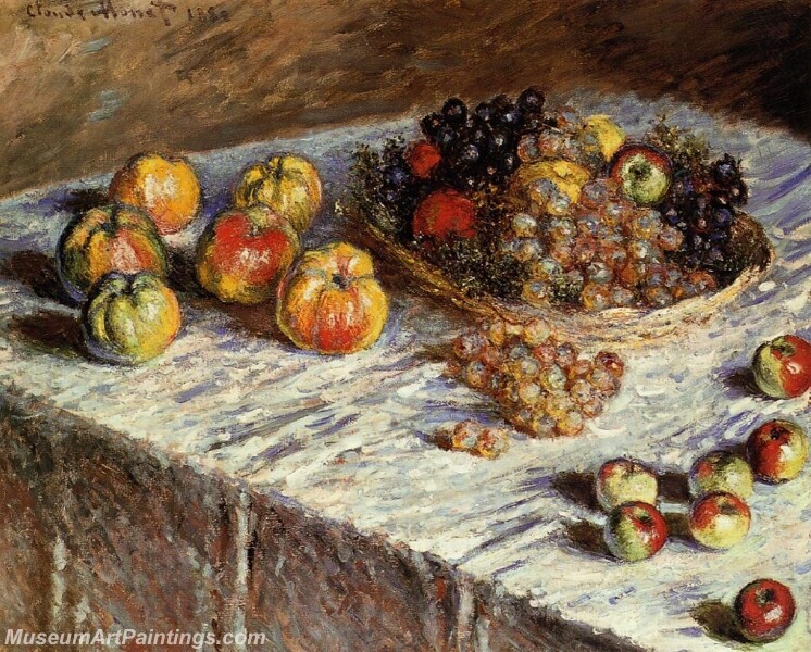 Still Life Apples and Grapes Painting