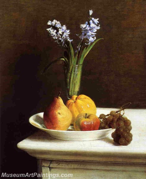 Still Life Hyacinths and Fruit Painting