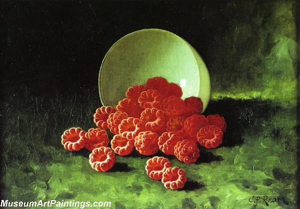 Still Life Overturned Cup on Raspberries Painting