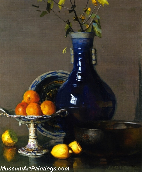 Still Life Paintings Purple and Gold