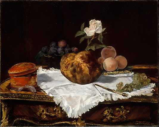 Still Life Paintings The Brioche by Edouard Manet