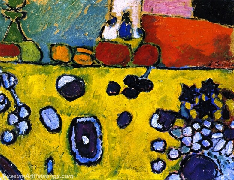 Still Life With Colored Tablecloth Abstract Painting