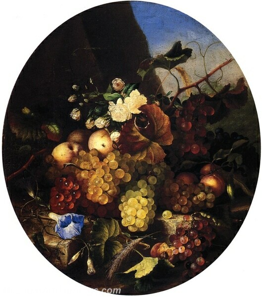 Still Life of Fruit and Flowers 1 Painting