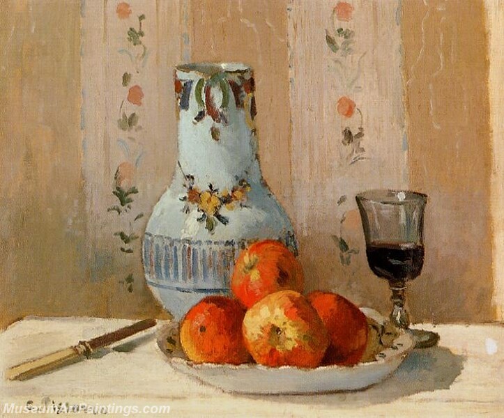 Still Life with Apples and Pitcher Painting