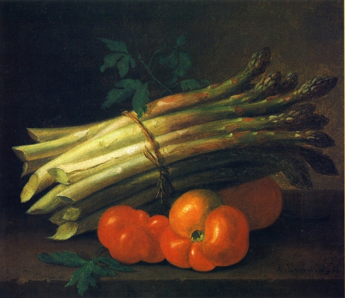 Still Life with Asparagus and Tomatoes by Paul Lacroix