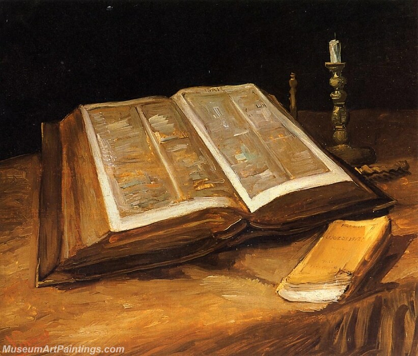 Still Life with Bible Painting