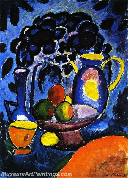 Still Life with Blue Jug Abstract Painting