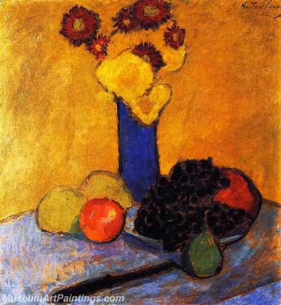 Still Life with Blue Vase Abstract Painting