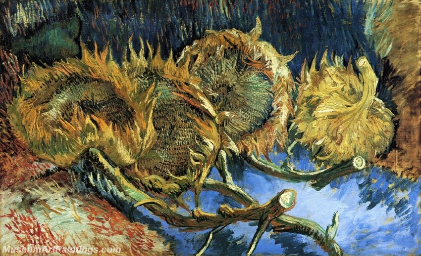 Still Life with Four Sunflowers Painting
