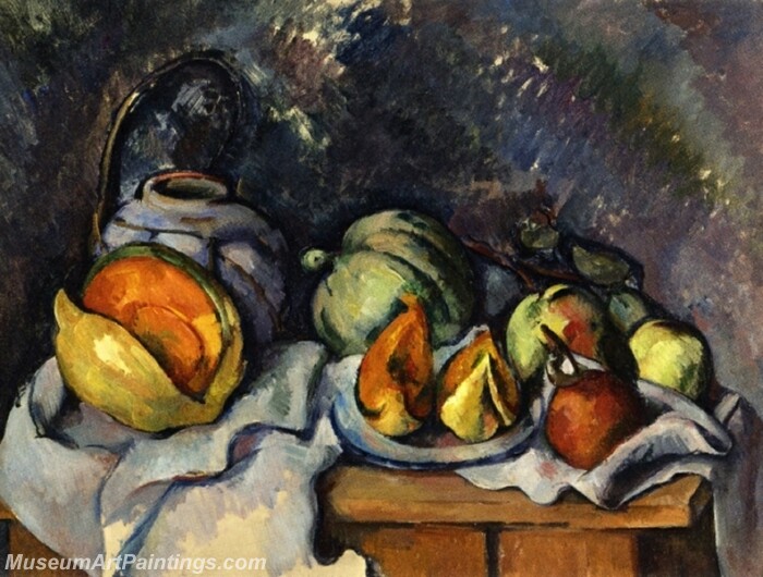 Still Life with Fruit and a Pot of Ginger Painting