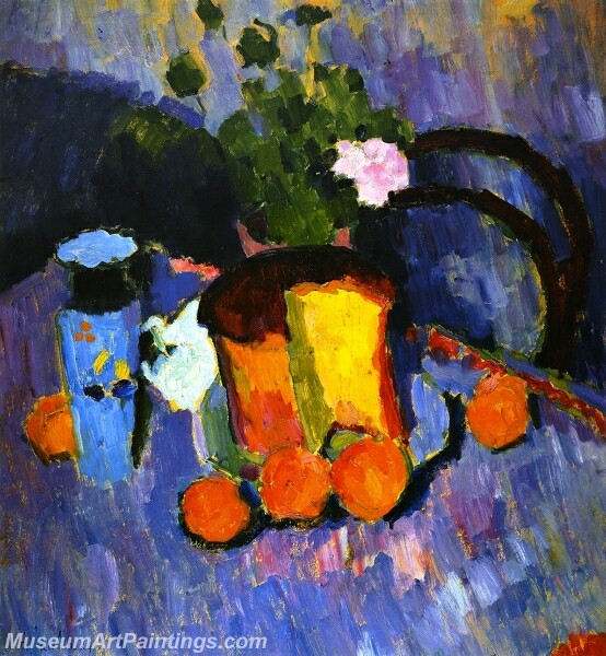 Still Life with Kulich Abstract Painting