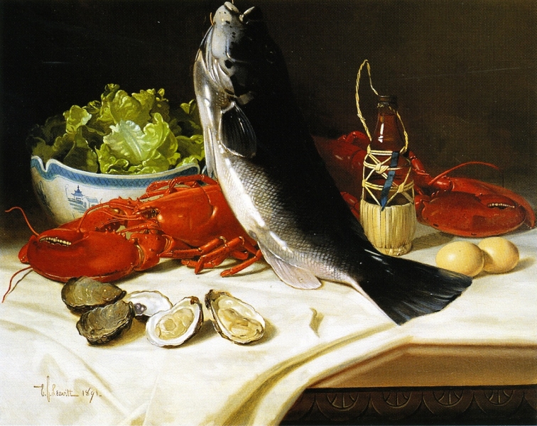 Still Life with Lobster by Edward C Leavitt