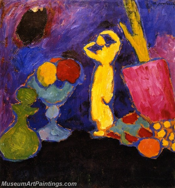 Still Life with Yellow Figure Abstract Painting