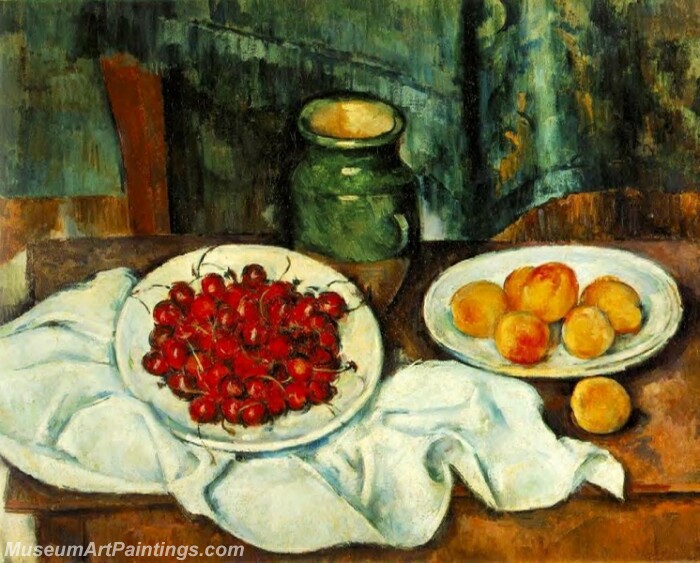 Still Life with a Plate of Cherries Painting