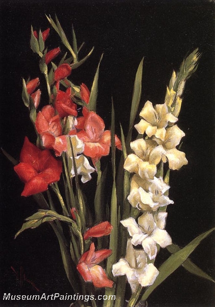 Still Life with gladiolas by Edward C Leavitt