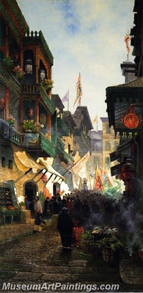 Street in Chinatown San Francisco Painting