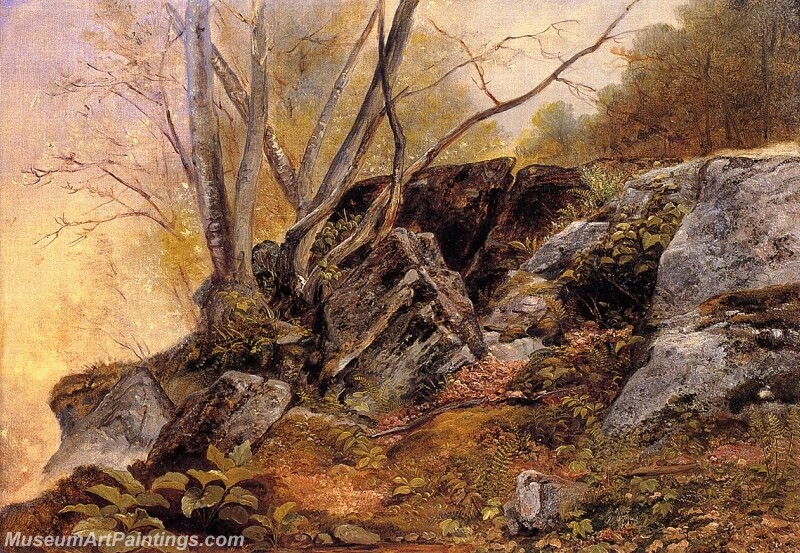 Study from Nature Rocks and Trees Painting