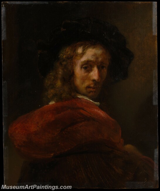 Style of Rembrandt Man in a Red Cloak Painting