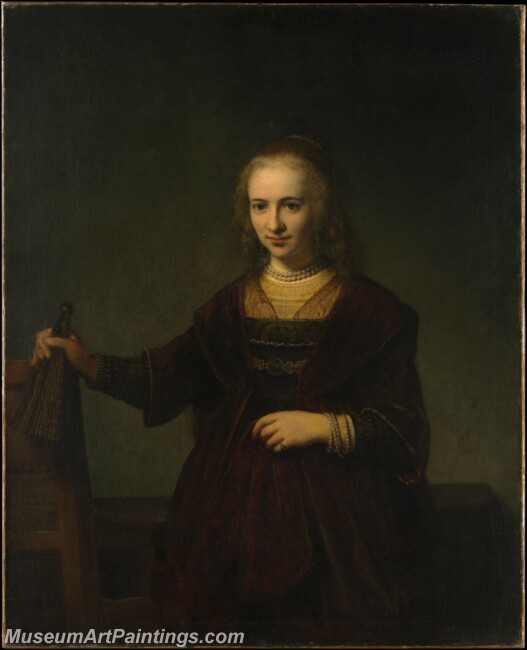 Style of Rembrandt Portrait of a Woman Painting