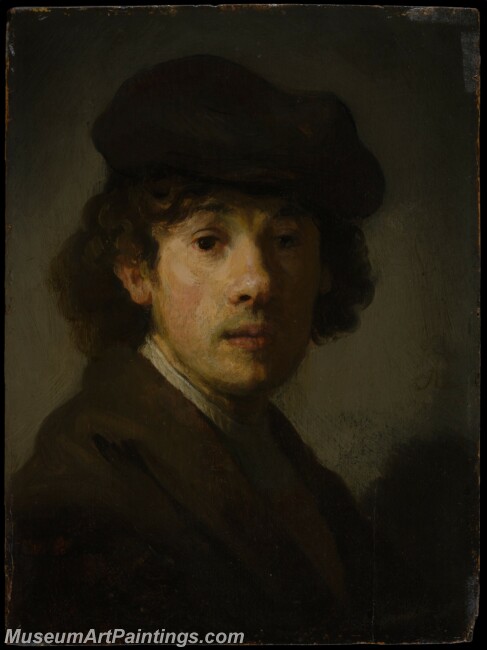 Style of Rembrandt Rembrandt as a Young Man Painting