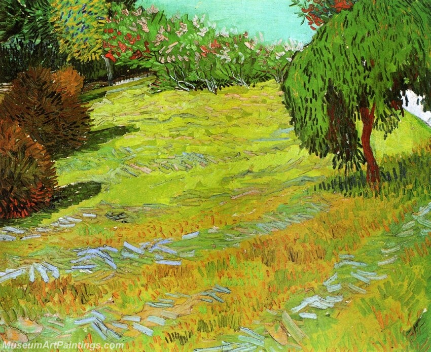 Sunny Lawn in a Public Park Painting