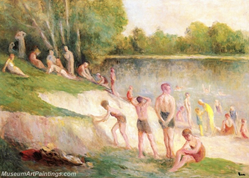 Swimming at Mericourt 1 Painting