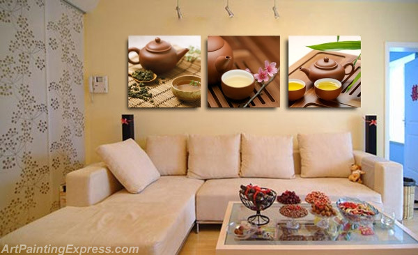 Tea Paintings Canvas Prints Set of 3 Modern Wall Art TWP03