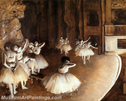 The Ballet Rehearsal on Stage Painting