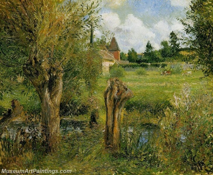 The Banks of the Epte at Eragny Painting