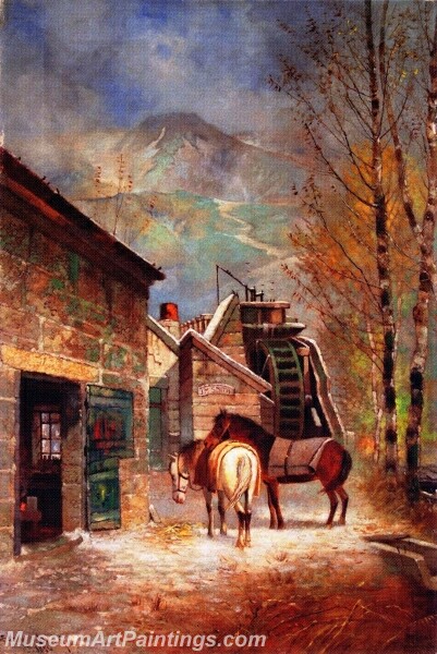 The Blacksmiths Shop and Old Mill at Salt Lake City Painting