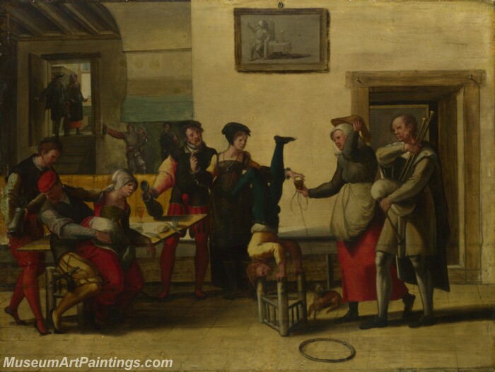 The Brunswick Monogrammist Itinerant Entertainers in a Brothel Painting