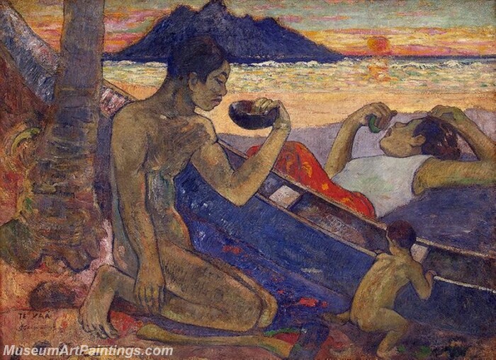 The Canoe A Tahitian Family Painting