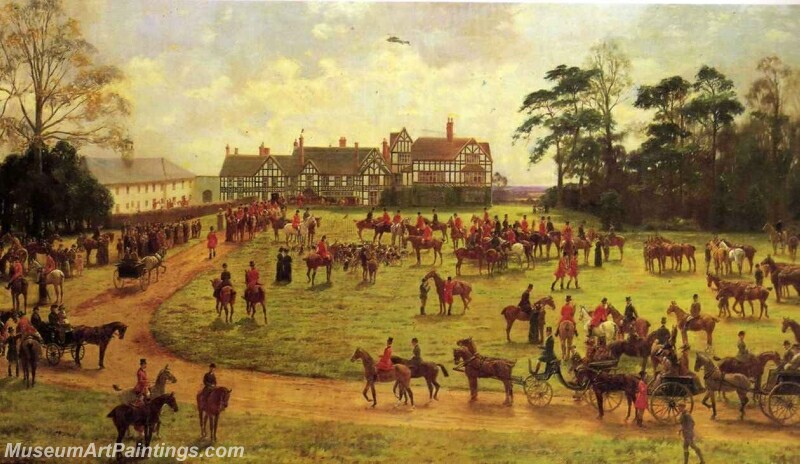 The Cheshire Hunt The Meet at Calverley Hall Painting