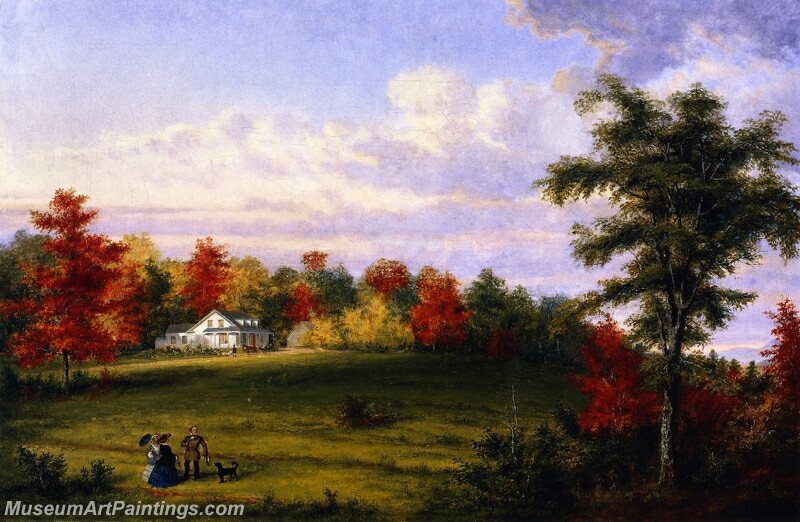 The Country House of Capt John Walker near Quebec Painting