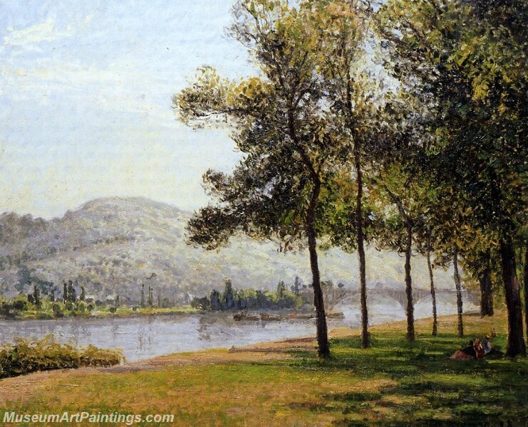 The Cours la Reine at Rouen Morning Sunlight Painting