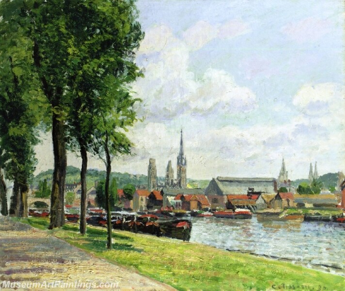 The Cours la Riene The Notre Dame Cathedral Rouen Painting