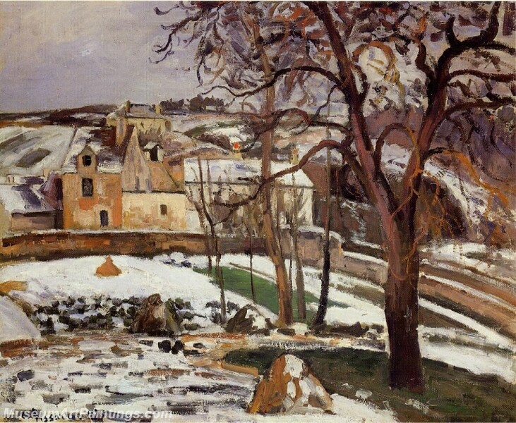 The Effect of Snow at l Hermitage Pontoise Painting