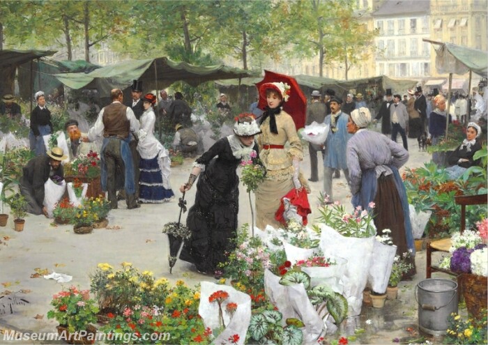 The Flower Market Painting