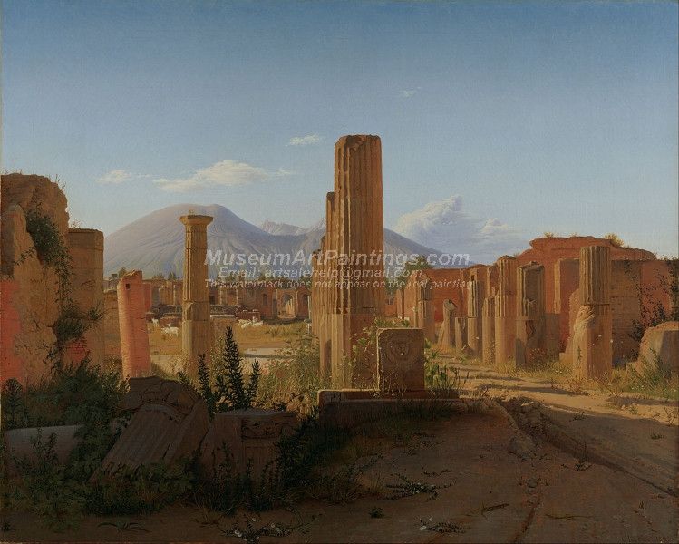 The Forum at Pompeii with Vesuvius in the Background