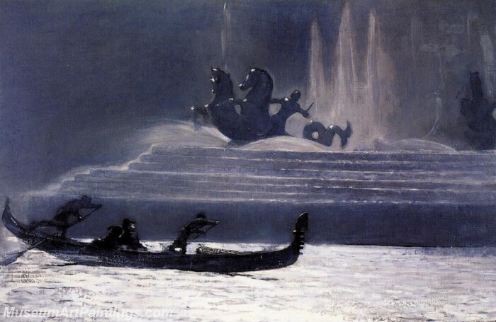 The Fountains at Night Worlds Columbian Exposition Painting