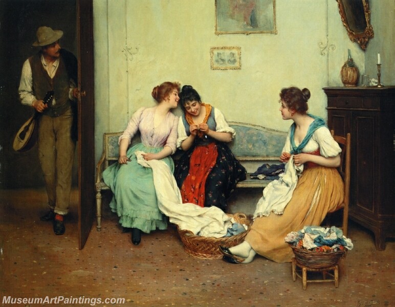 The Friendly Gossips Painting